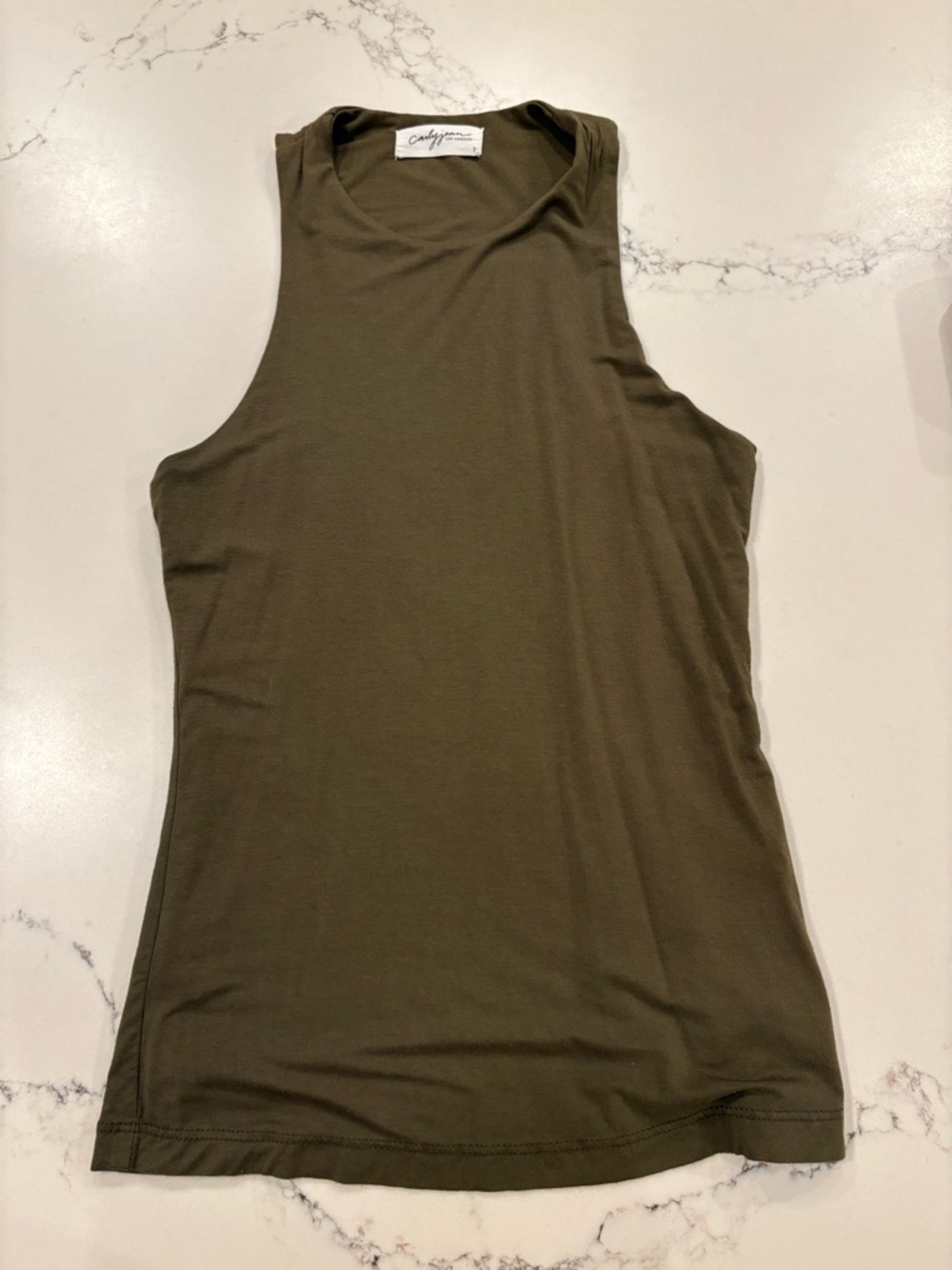 Carly Jean Olive Green Sleeveless Tank Top Super soft and stretchy